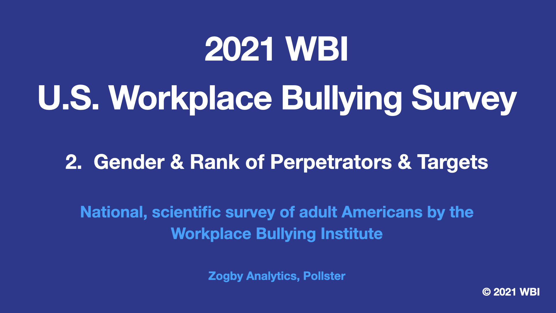 2. Gender & Rank of Perpetrators & Targets 2021 WBI U.S. Workplace Bullying Survey Report