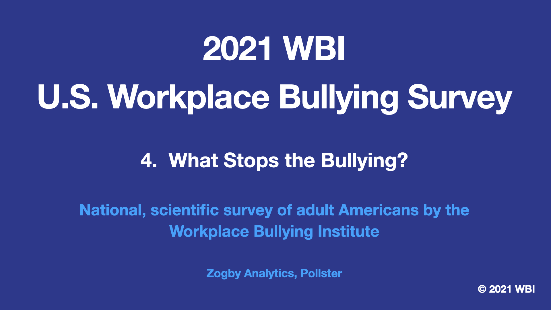4. What Stops the Bullying 2021 WBI U.S. Workplace Bullying Survey Report